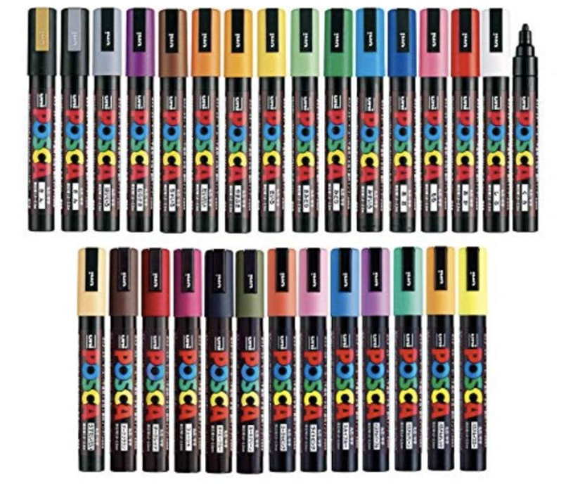 Posca Full Set of 29 Acrylic Paint Pens with Reversible Medium Point Pen Tips
