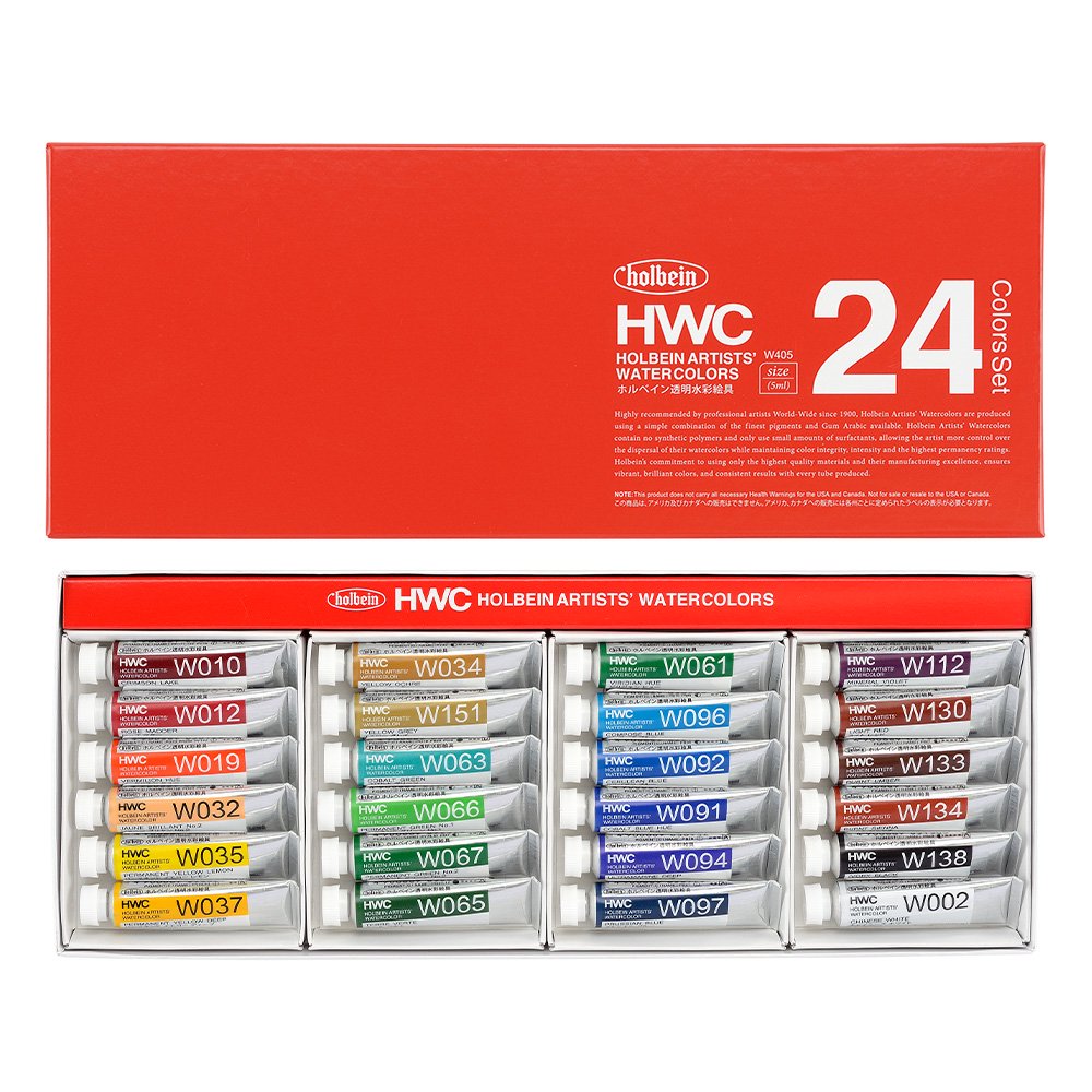 Holbein Artists Watercolors  Set of 24 5ml Tubes W405