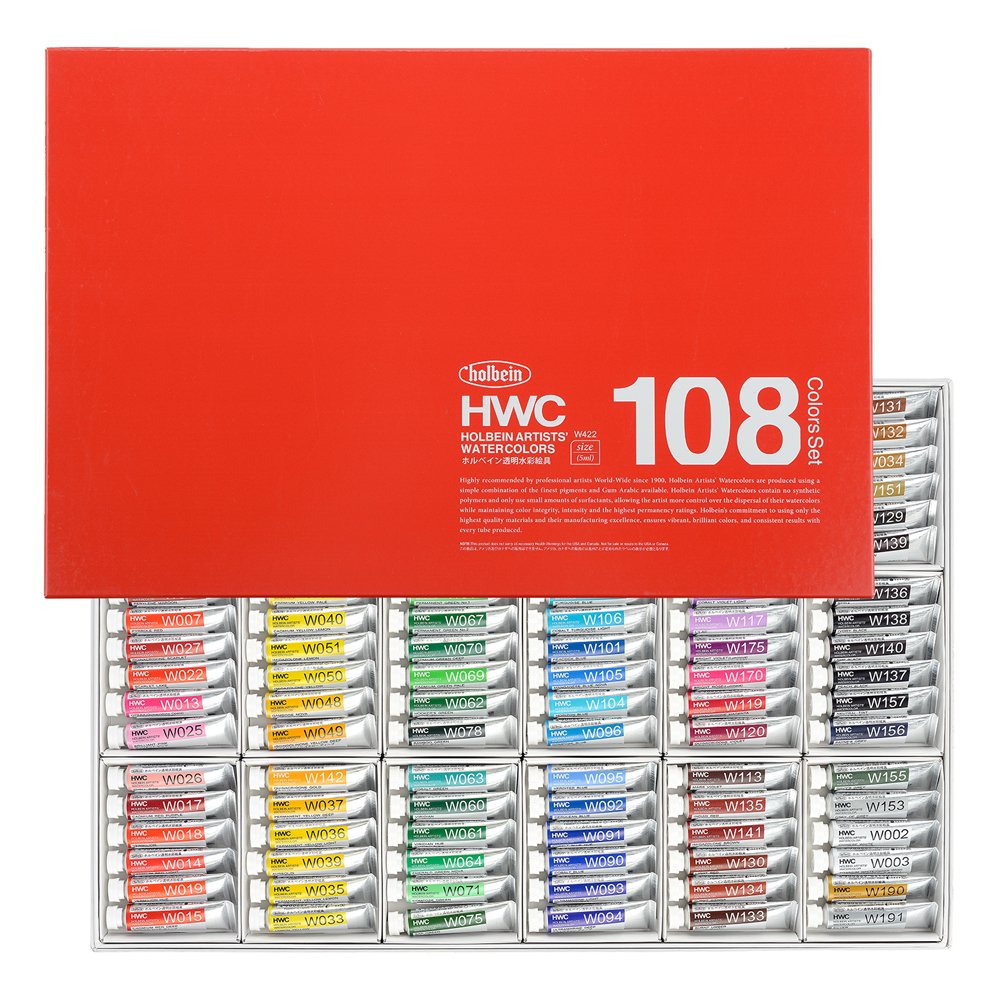 Holbein Artists Watercolors  Set of 108 5ml Tubes W422