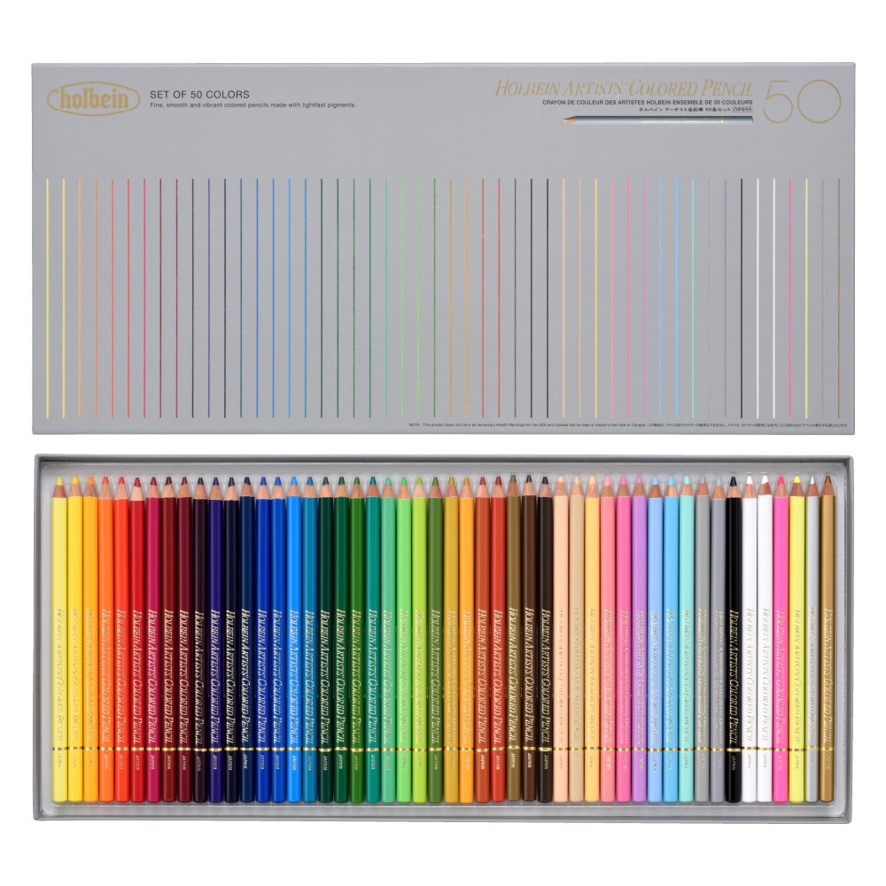 Holbein Artists Colored Pencils  50 Colors Set Paper Box OP935