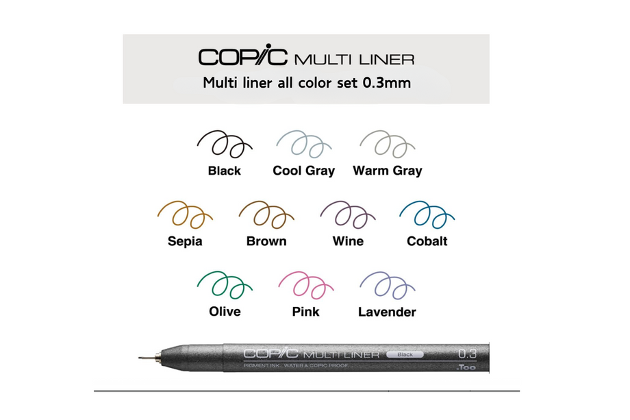 Copic Sketchbook L size＆Copic Multiliner all color set 0.3mm