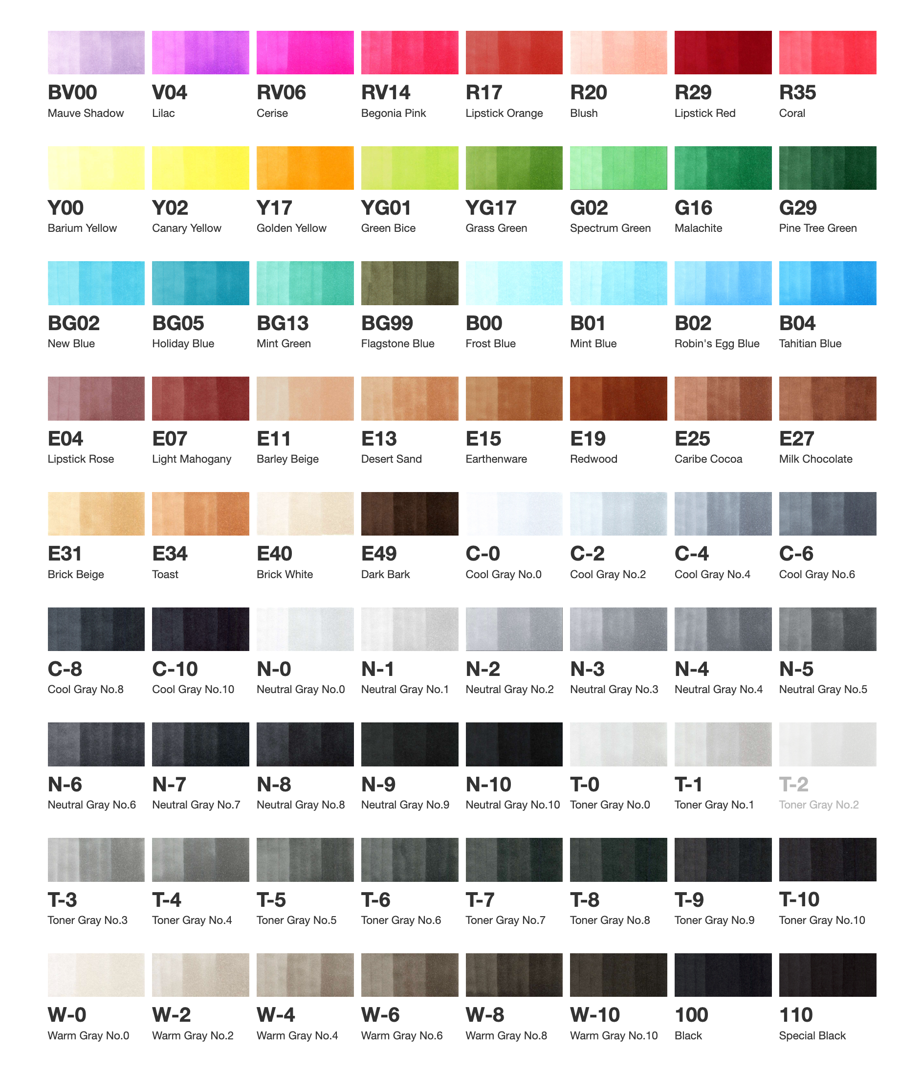 Copic Classic Marker Set, 72-Colors, Set B