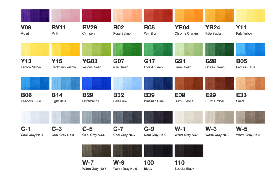 Copic Classic 36-Color Set | Art Supplies Japan