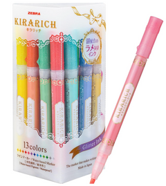Zebra Kirarich Highlighter Pen, 13-color set WKS18-13C – Art