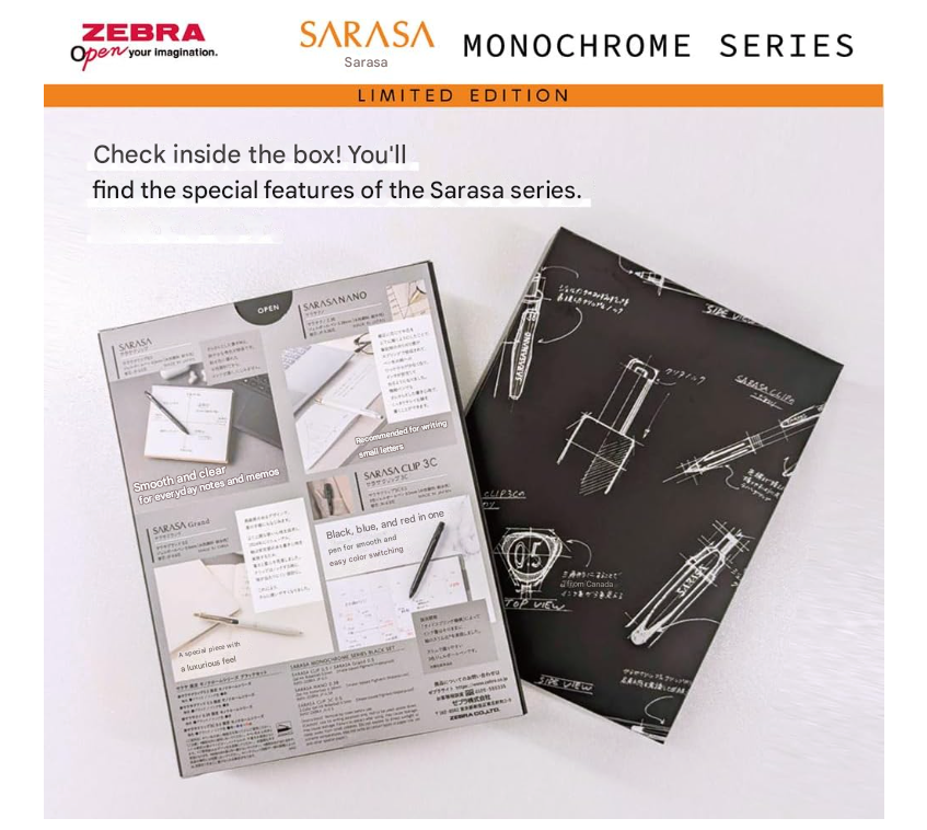 Zebra Gel Ballpoint Pen, Sarasa Series Gel Ink, Monochrome White