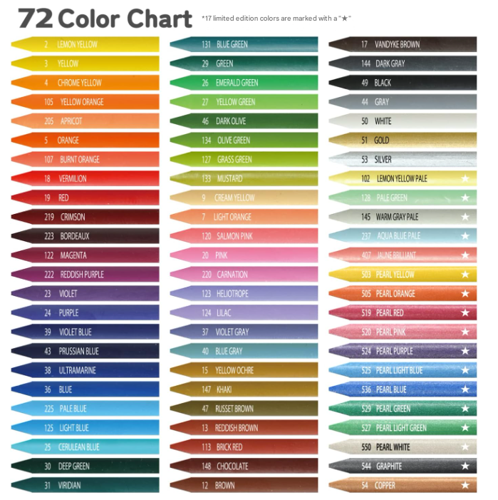 Sakura Cray-Pas Colored Pencils, Coupy Pencil Cube Box, 72 Colors