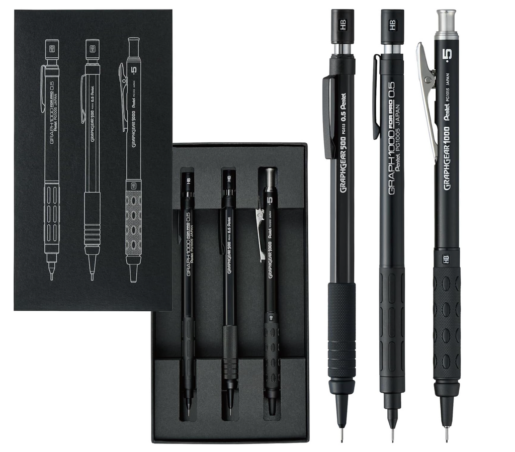 Pentel Mechanical Pencils for Drafting, Set of 3, 60th Anniversary Pentel Mechanical Pencils for Drafting, Set of 3, 60th Anniversary