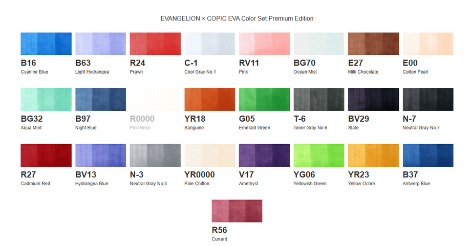 Evangelion x Copic Sketch Premium Marker Set (25 colours) – Art