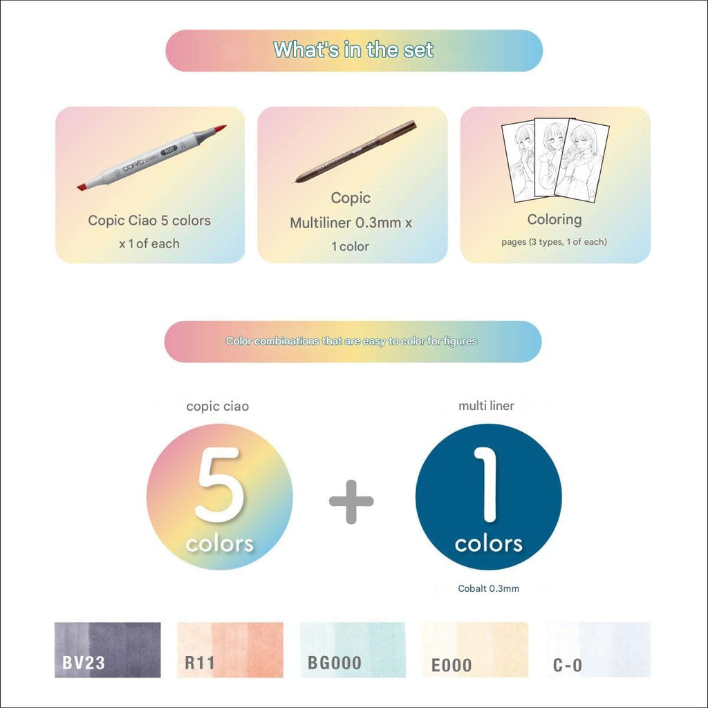 Copic Chao Illustration Set Mini Cool – Art Supplies Japan
