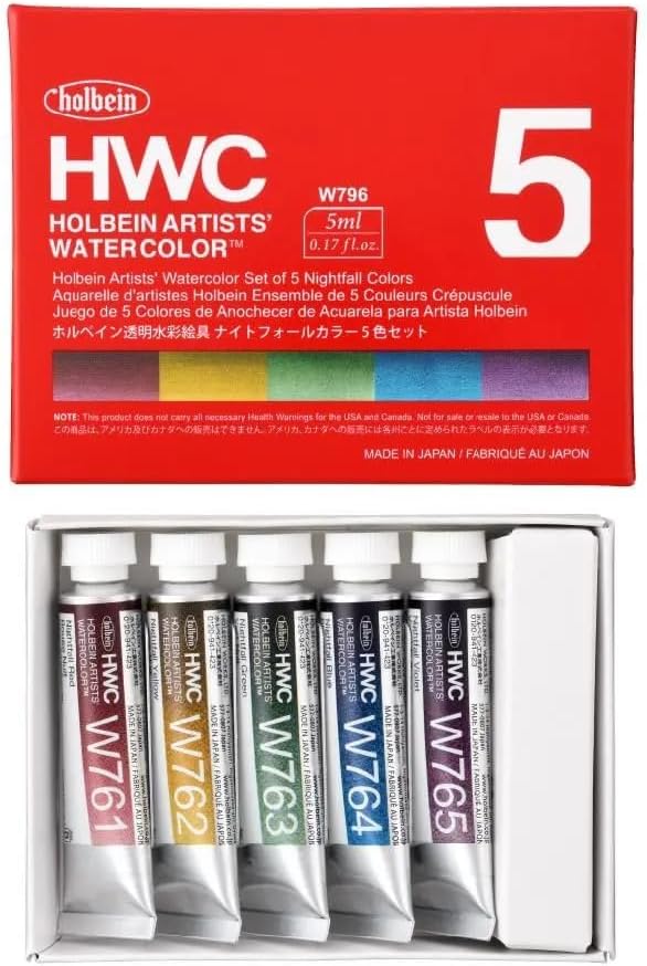 Holbein Artists' Watercolor W796 Nightfall 5 Colors Set (5ml