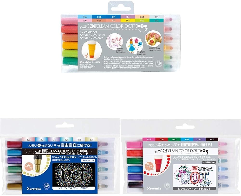 ZIGCLEAN COLOR DOT24 Colors Set – Art Supplies Japan