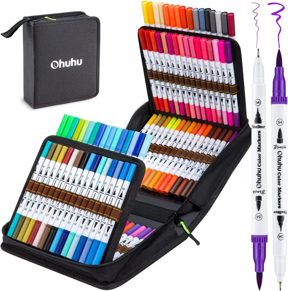 fineliner ohuhu watercolor brush markers