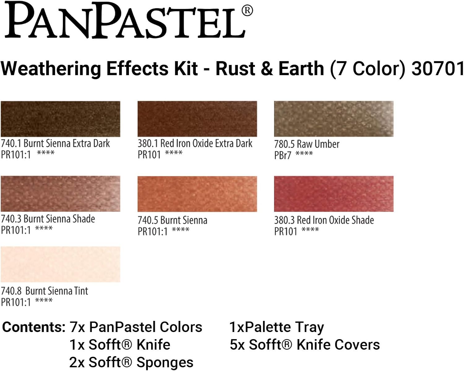Earth Based Rust Color PanPastelWeathering - Rust & Earth 7 Color Kit 30701 – Art Supplies Japan