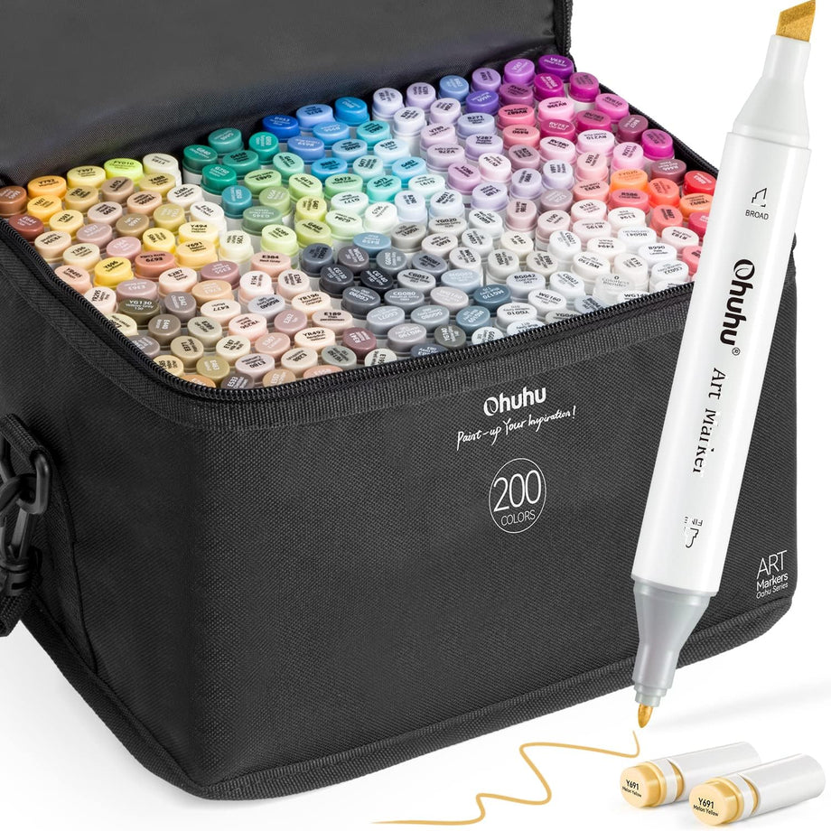 Ohuhu 200 Color Twin Tip Alcohol Markers – Art Supplies Japan