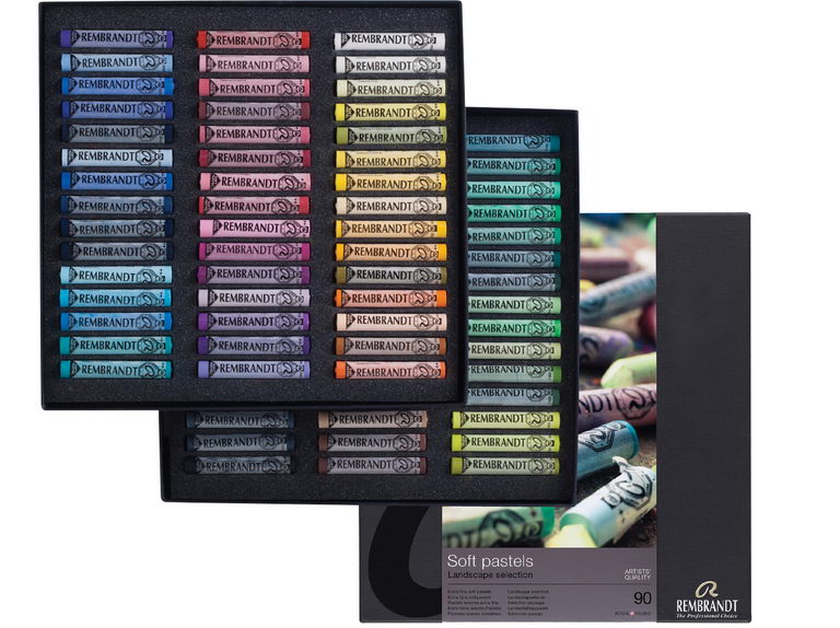 Rembrandt Soft Pastels 90 color set for landscape painting