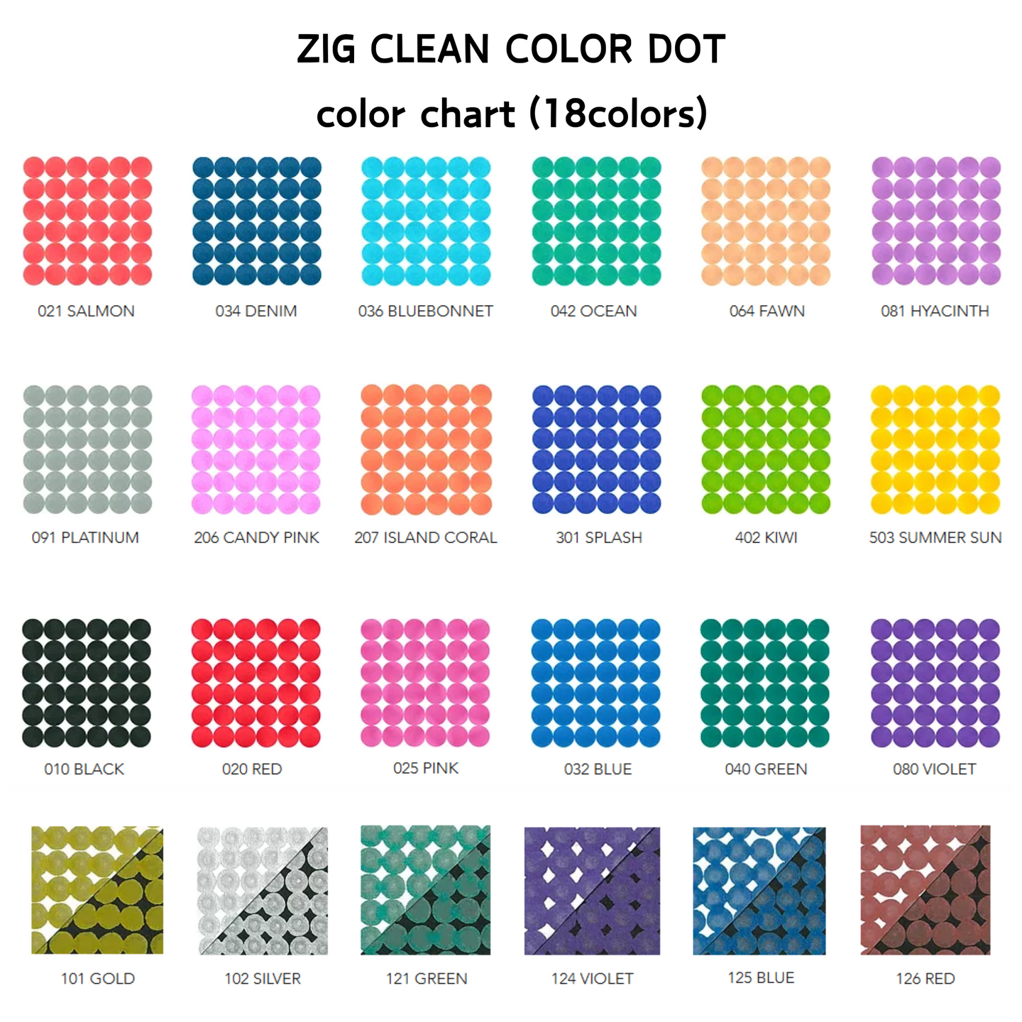 ZIGCLEAN COLOR DOT24 Colors Set – Art Supplies Japan