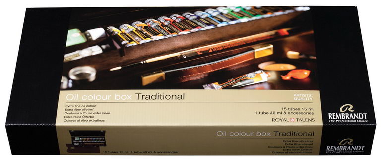 Rembrandt Oil Colour Wooden Box Set TRADITIONAL 16 Colours +