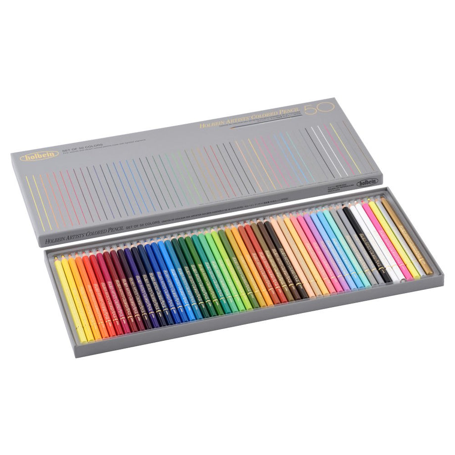 Holbein Artists' Colored Pencil Set of 50 Basic Colors