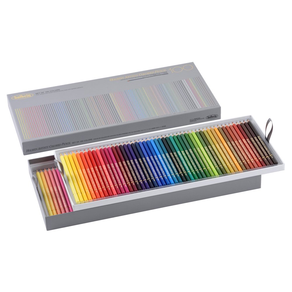 Holbein , Artists' Colored Pencils 100 Color Set Paper Box OP940