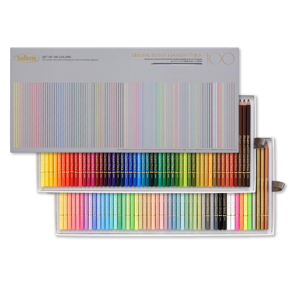 Holbein Artists Colored Pencils, 100 Color Set Paper Box OP940