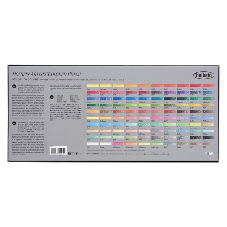 Holbein Artists Colored Pencils | 100 Color Set Paper Box OP940